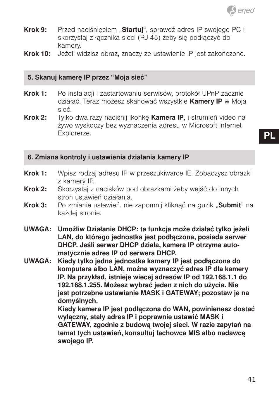De en fr pl ru de en fr pl ru | Eneo GXD-1710M/IR User Manual | Page 41 / 58