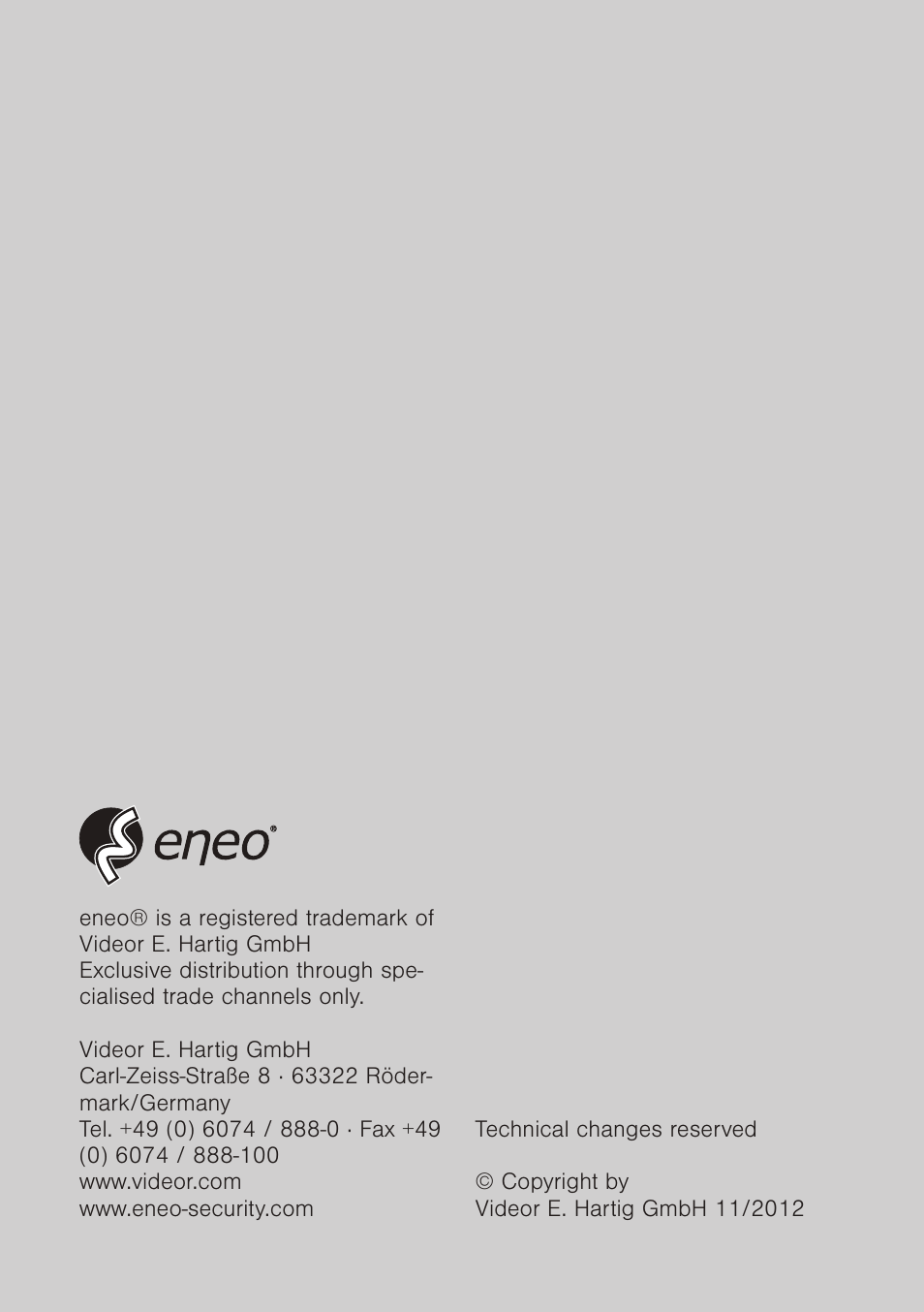 Eneo GXD-1710M/IR User Manual | Page 58 / 58