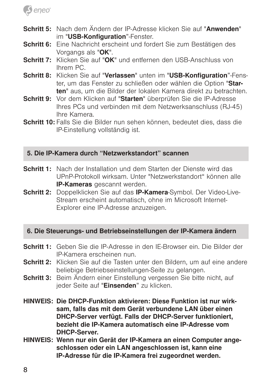 Eneo GXD-1710M/IR User Manual | Page 8 / 58