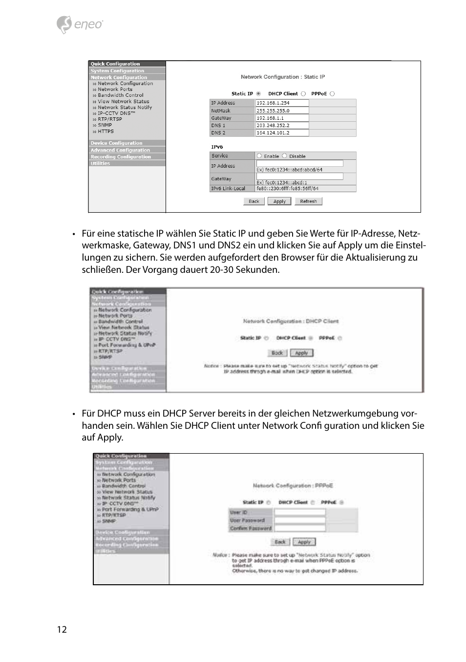 Eneo PXB-2080MIR D User Manual | Page 12 / 48