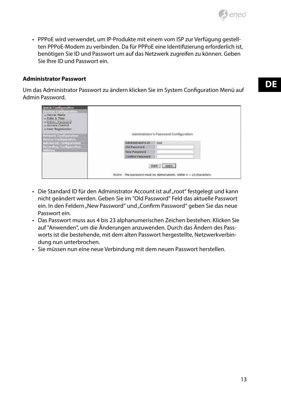 Eneo PXB-2080MIR D User Manual | Page 13 / 48