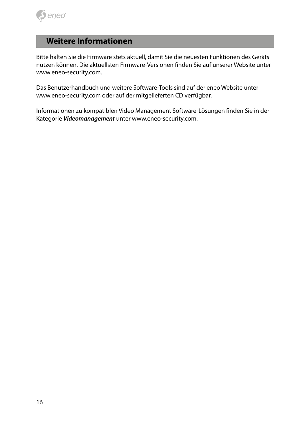 Weitere informationen | Eneo PXB-2080MIR D User Manual | Page 16 / 48