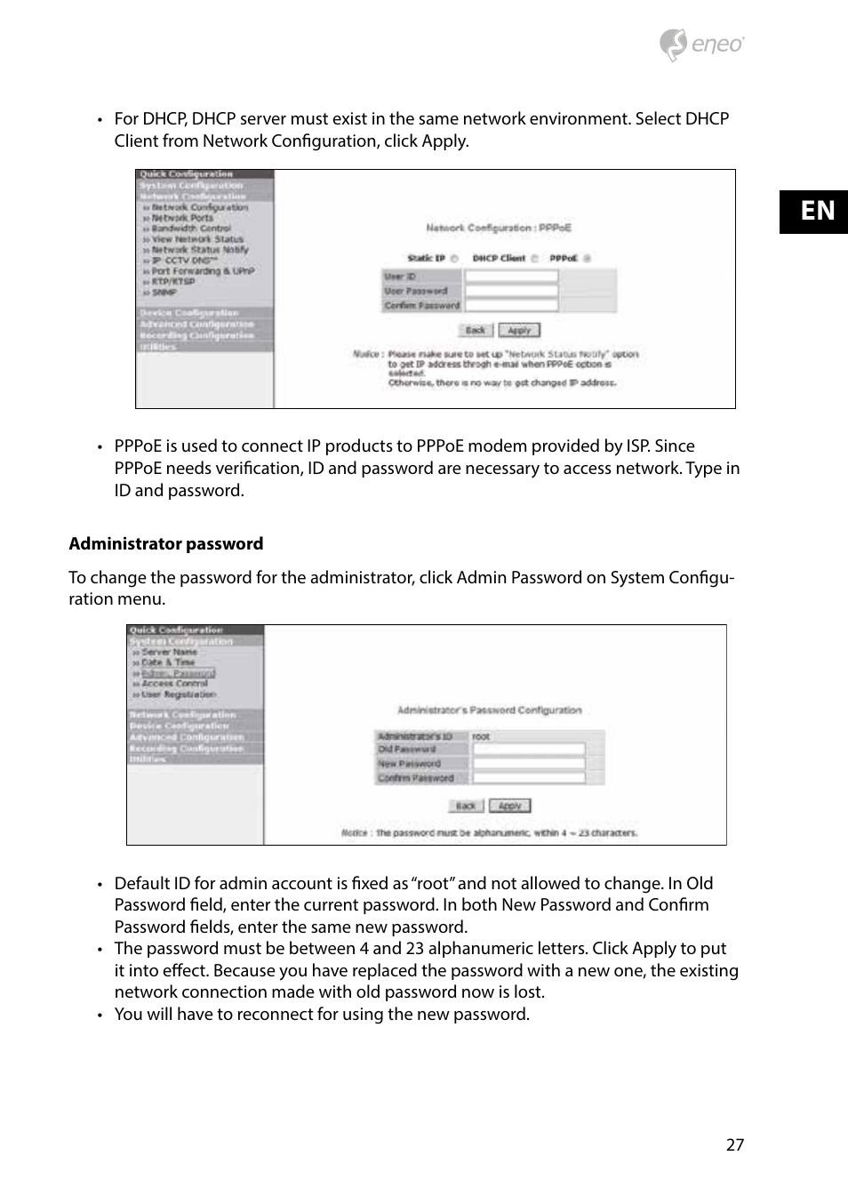 Eneo PXB-2080MIR D User Manual | Page 27 / 48