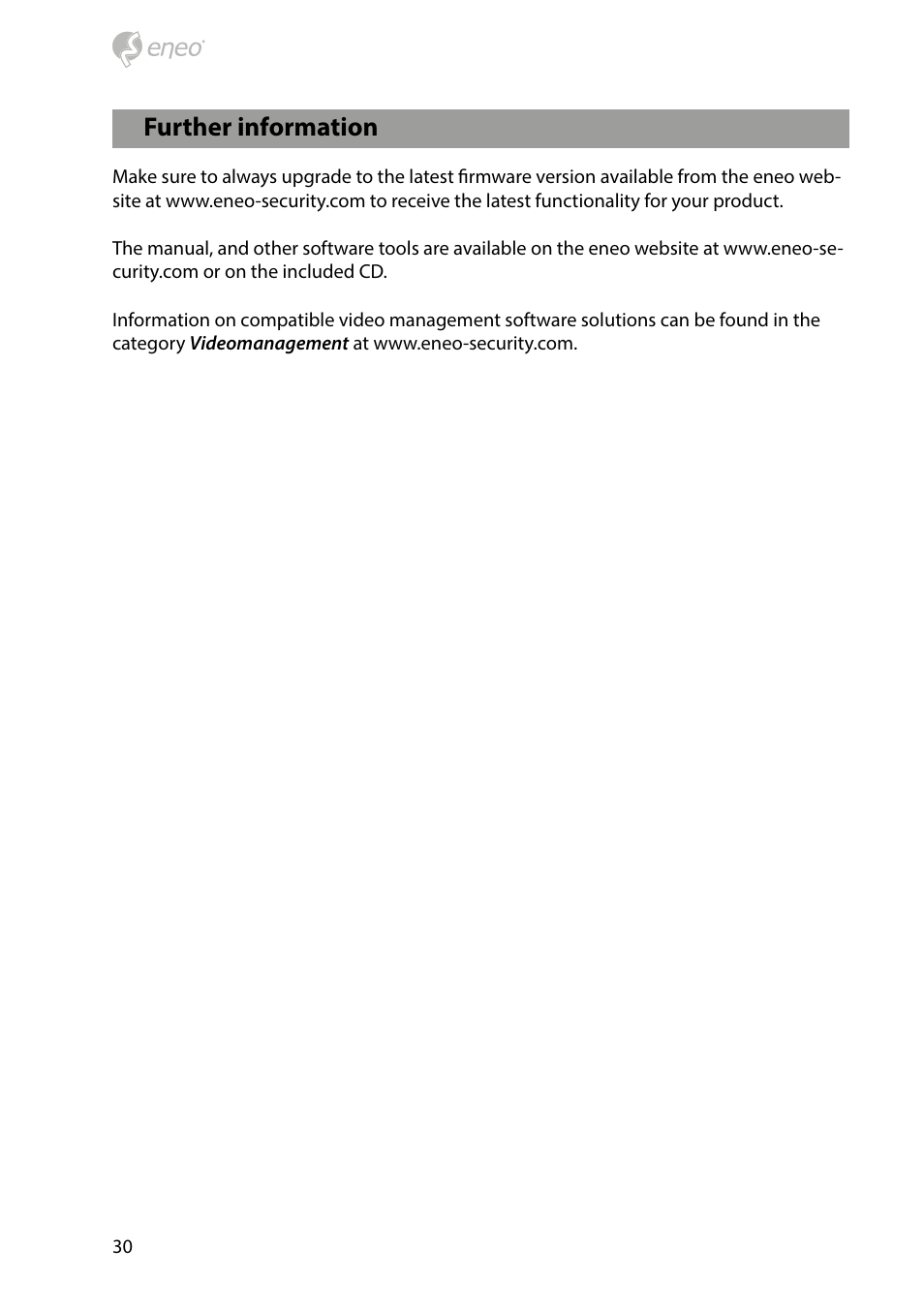 Further information | Eneo PXB-2080MIR D User Manual | Page 30 / 48