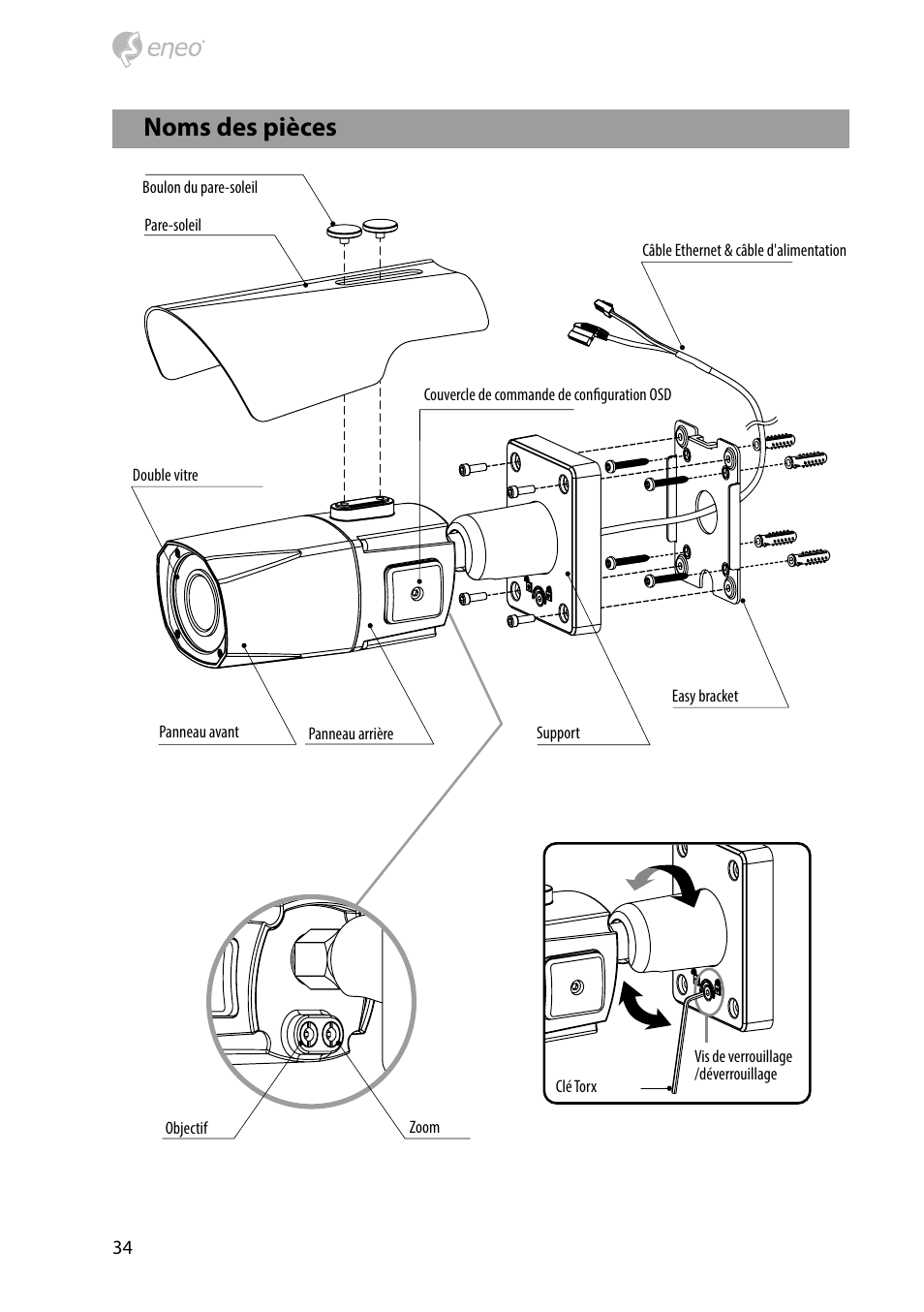 Noms des pièces | Eneo PXB-2080MIR D User Manual | Page 34 / 48