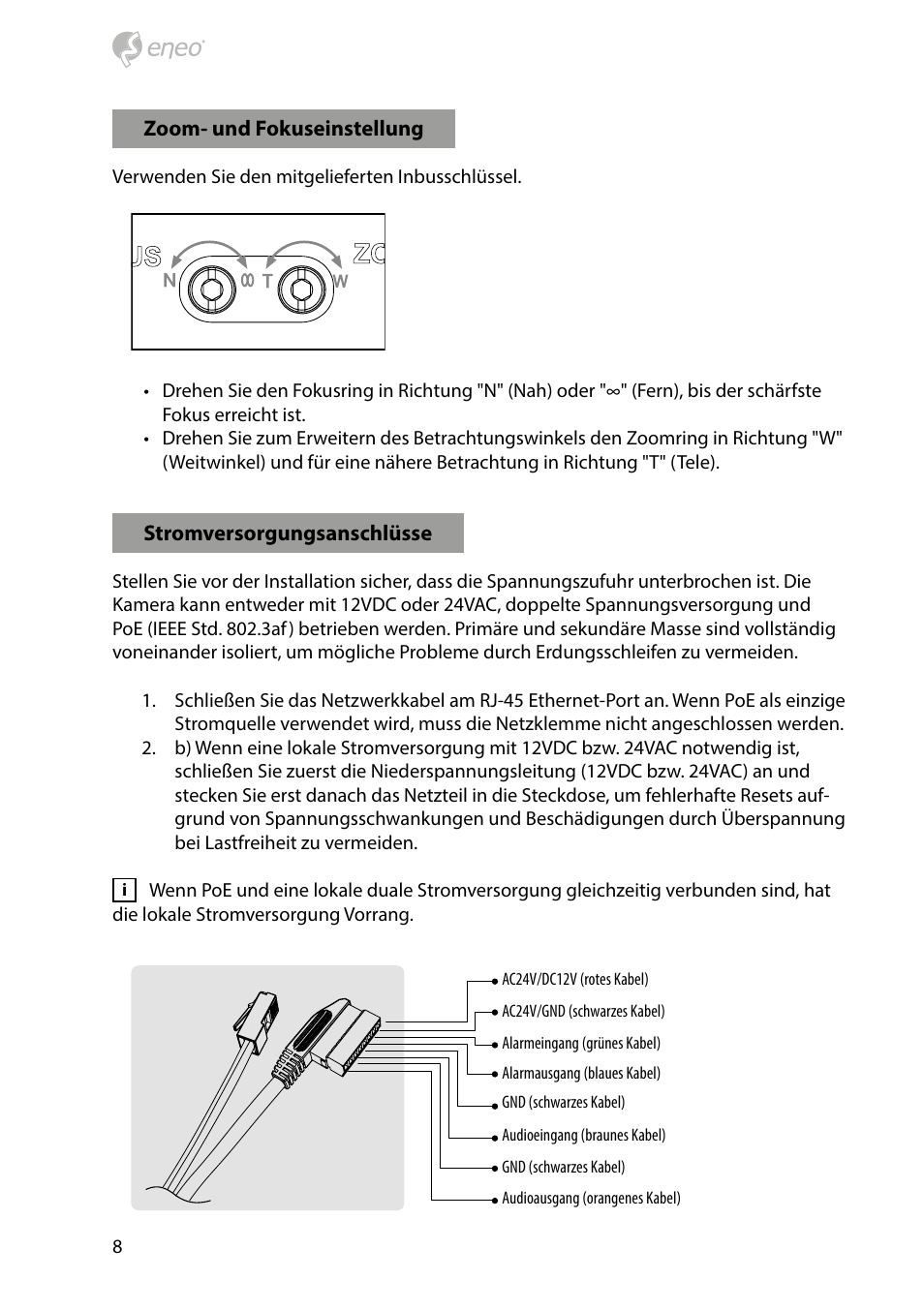 Eneo PXB-2080MIR D User Manual | Page 8 / 48