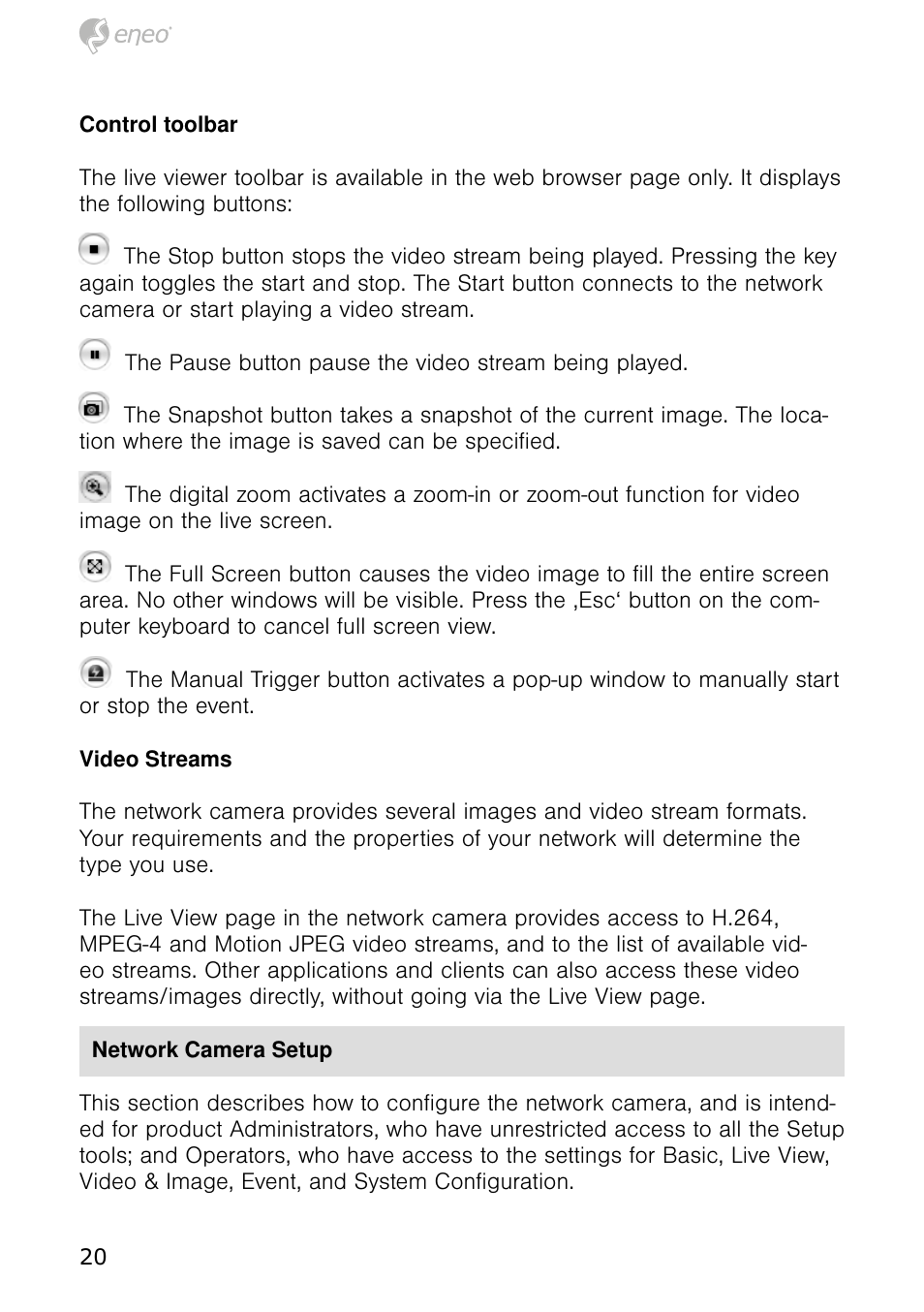 Eneo NXB-980IR3516M User Manual | Page 20 / 60