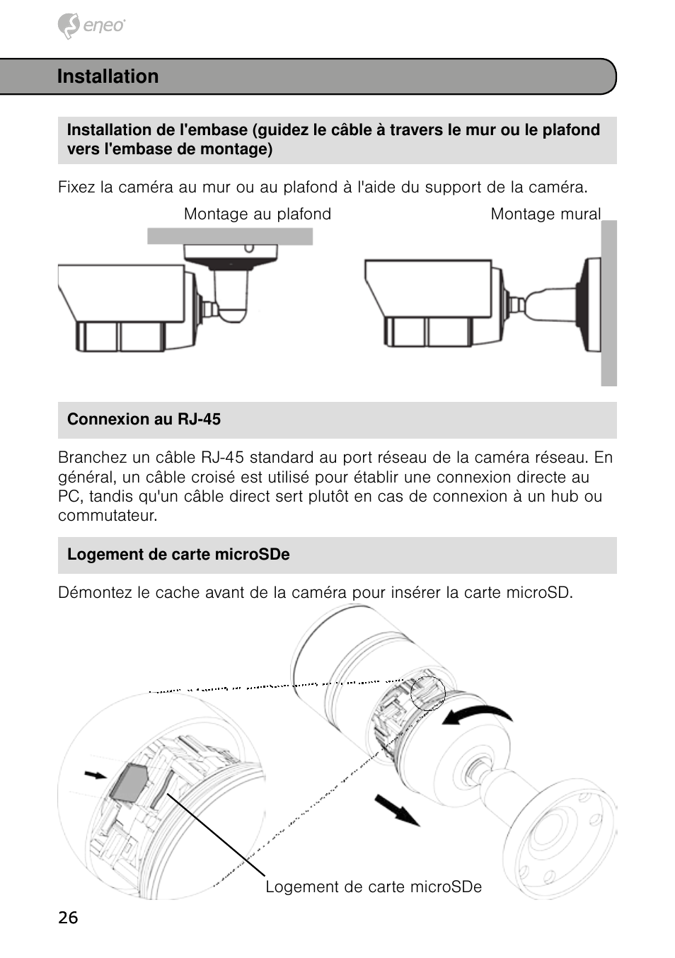 Installation | Eneo NXB-980IR3516M User Manual | Page 26 / 60