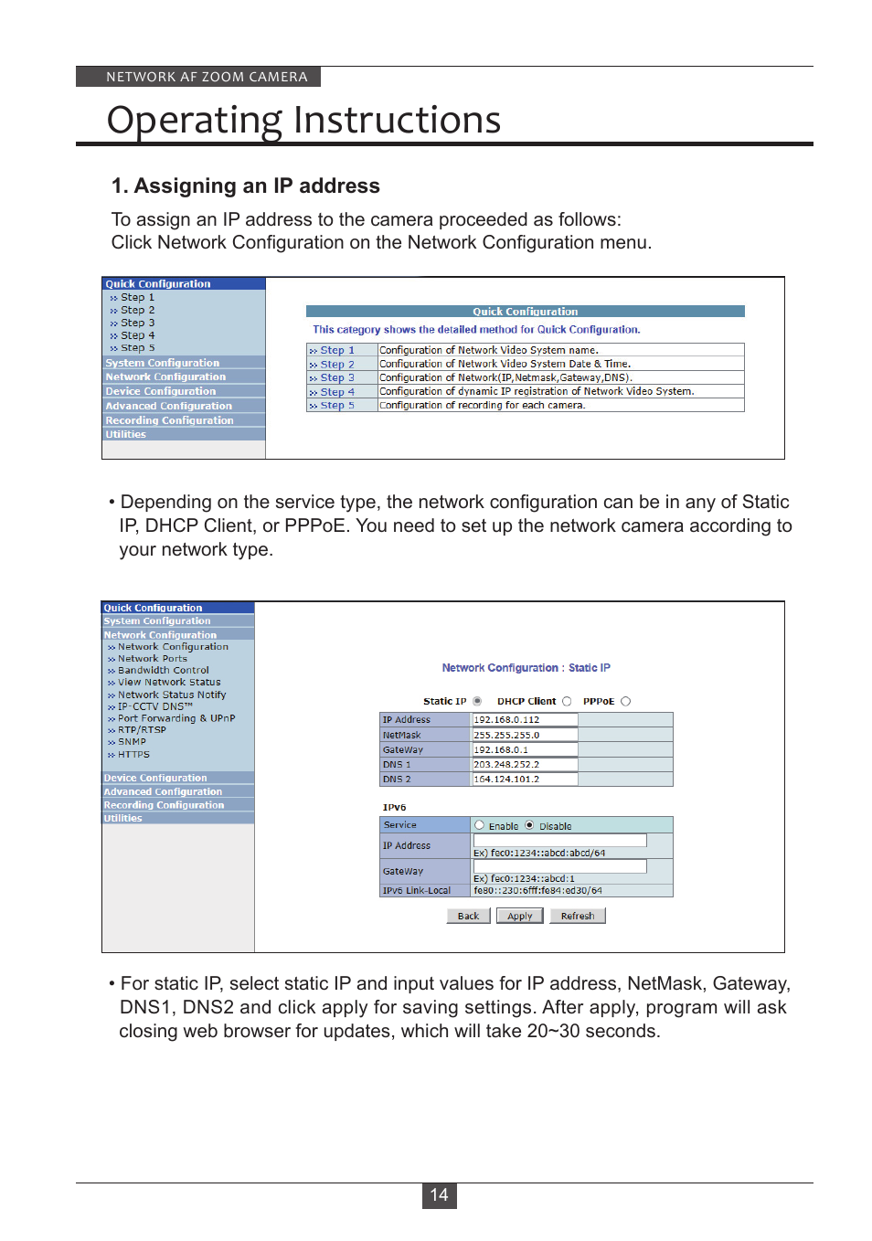 Operating instructions | Eneo PXB-2280Z10 D User Manual | Page 14 / 36