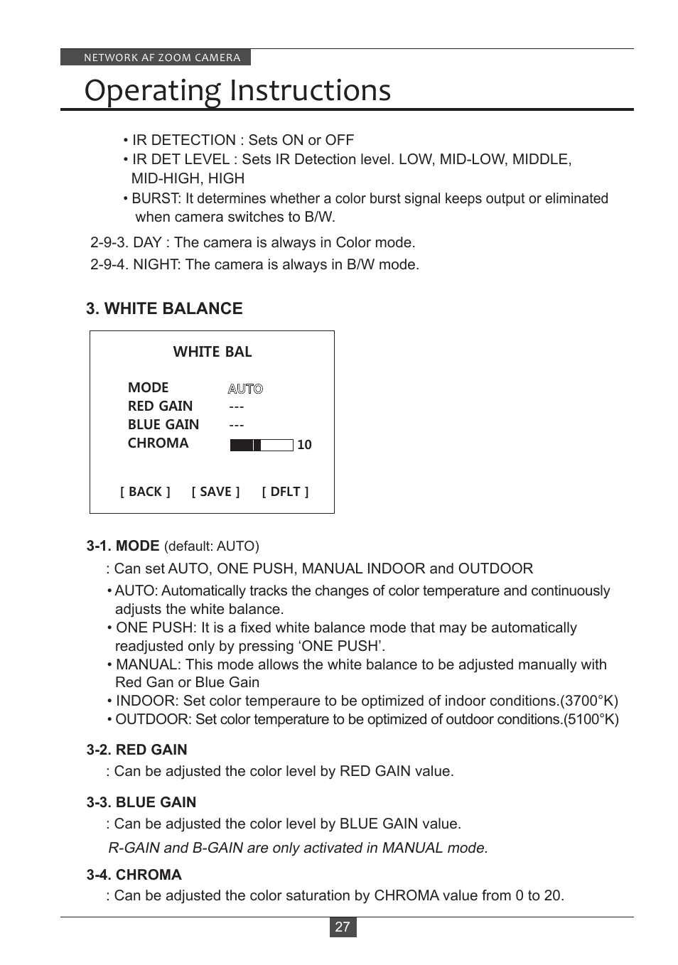 Operating instructions | Eneo PXB-2280Z10 D User Manual | Page 27 / 36