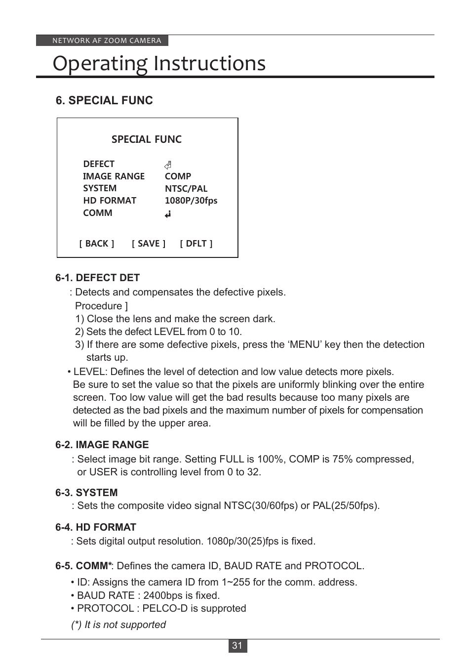 Operating instructions | Eneo PXB-2280Z10 D User Manual | Page 31 / 36