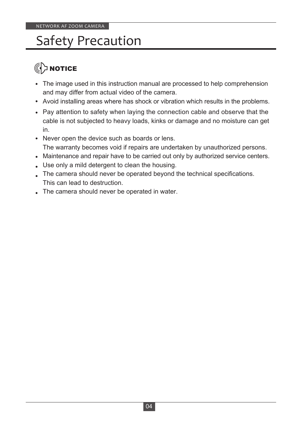 Safety precaution | Eneo PXB-2280Z10 D User Manual | Page 4 / 36