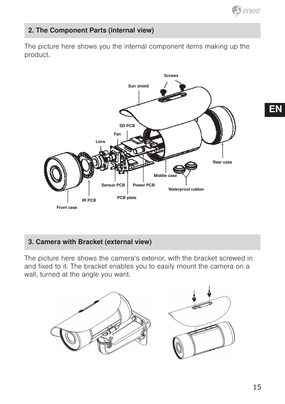 De en fr pl ru | Eneo GXB-1710M/IR User Manual | Page 15 / 52