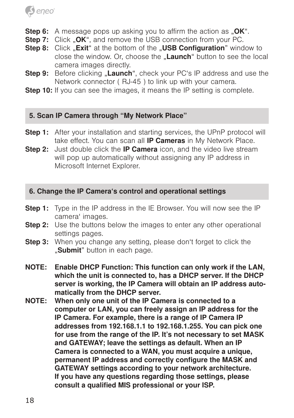 Eneo GXB-1710M/IR User Manual | Page 18 / 52