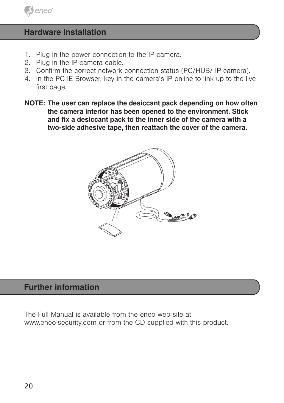 Hardware installation, Further information | Eneo GXB-1710M/IR User Manual | Page 20 / 52