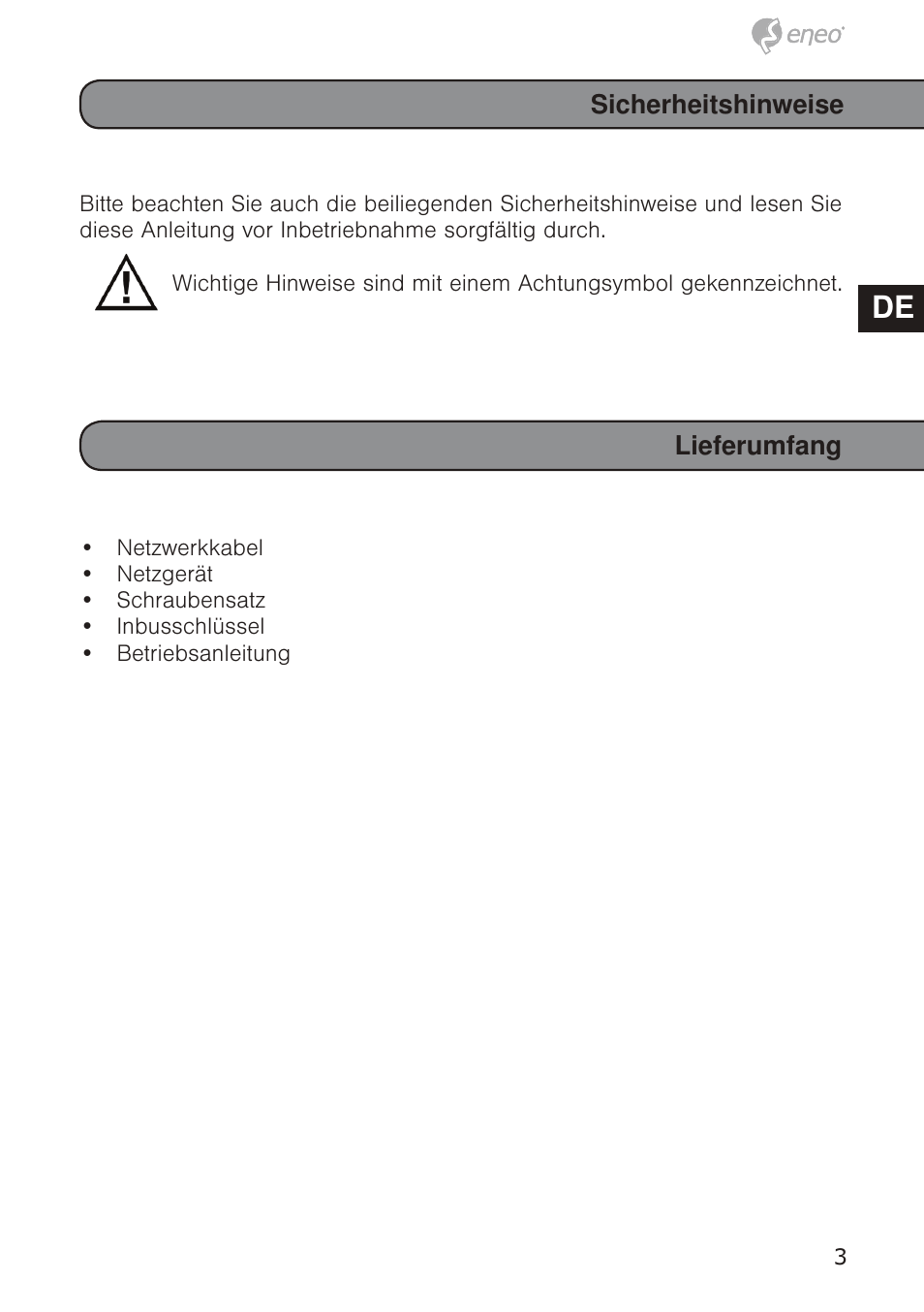 De en fr pl ru de en fr pl ru | Eneo GXB-1710M/IR User Manual | Page 3 / 52