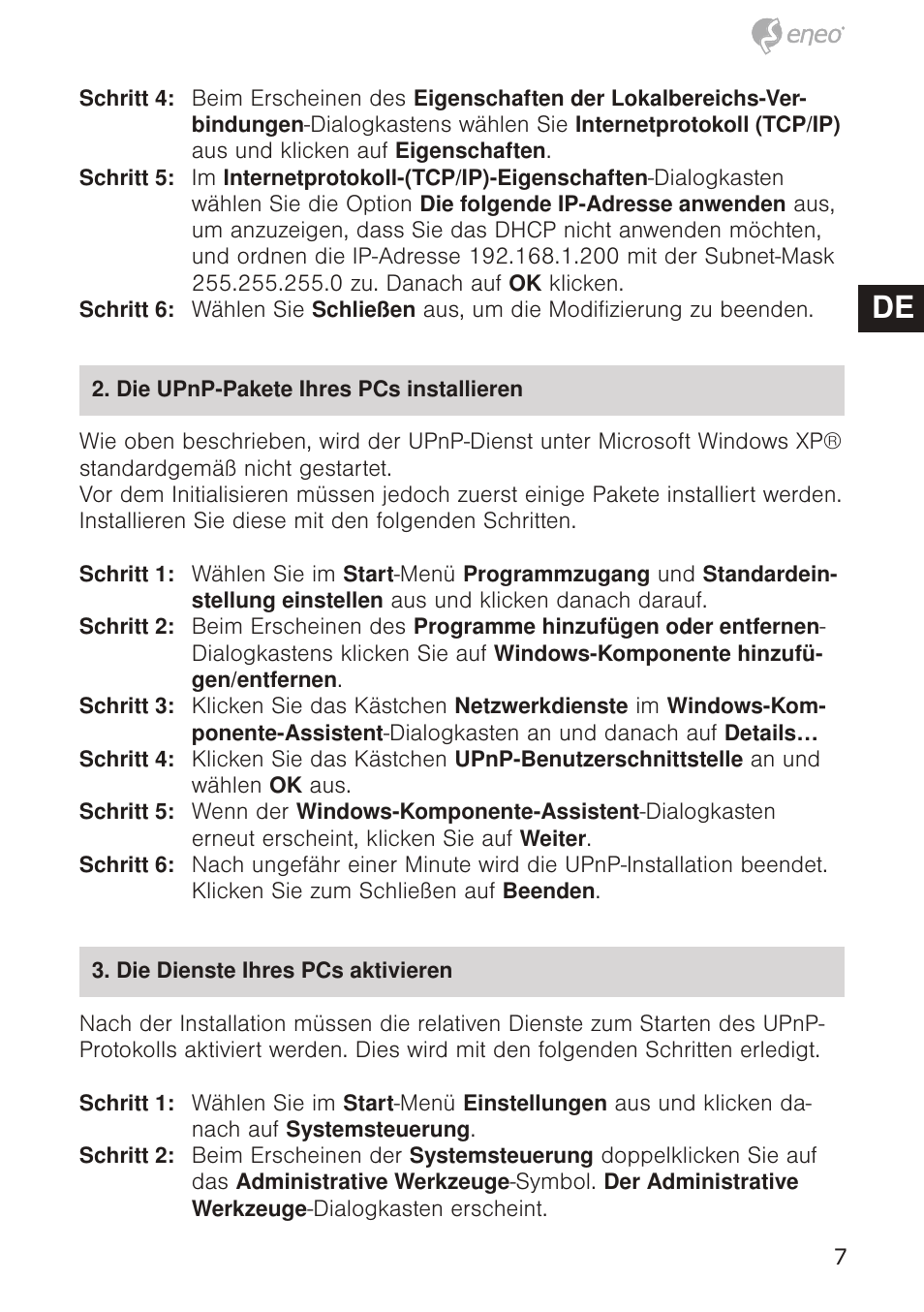 De en fr pl ru de en fr pl ru | Eneo GXB-1710M/IR User Manual | Page 7 / 52