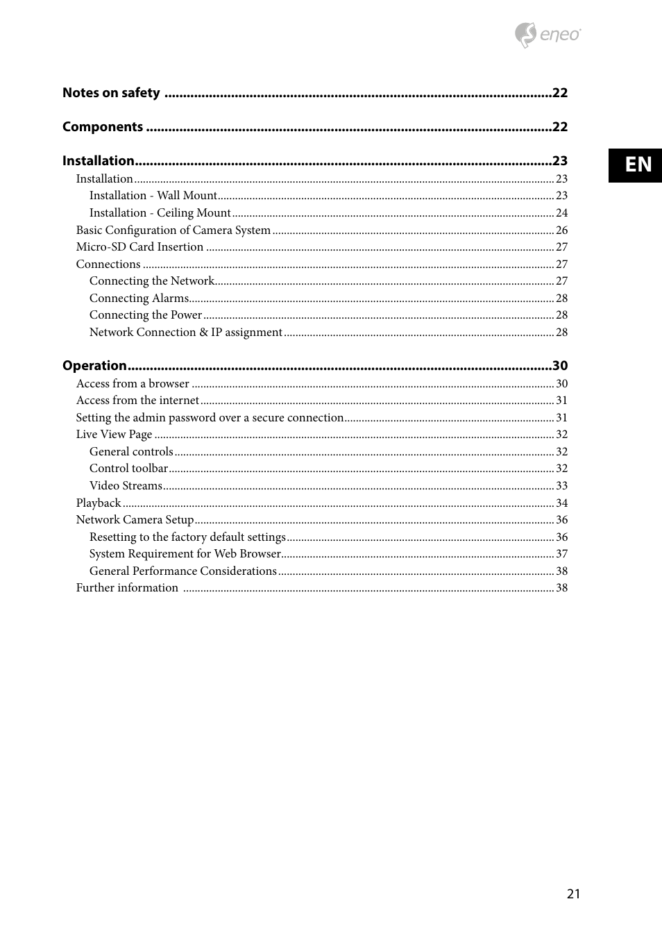 Eneo NXD-2030PTZ1080IR User Manual | Page 21 / 60