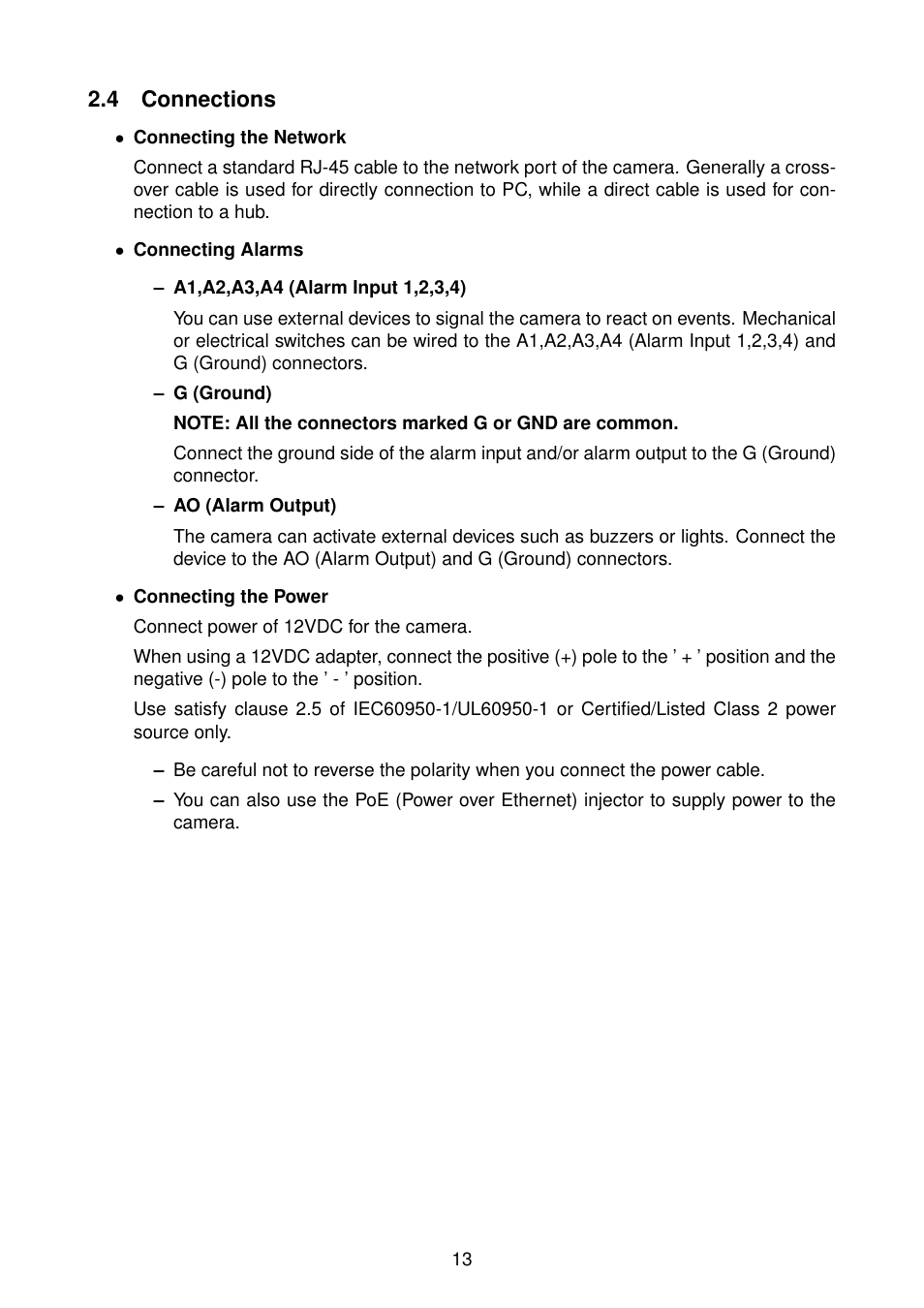 4 connections | Eneo NXD-2030PTZ1080IR User Manual | Page 13 / 96