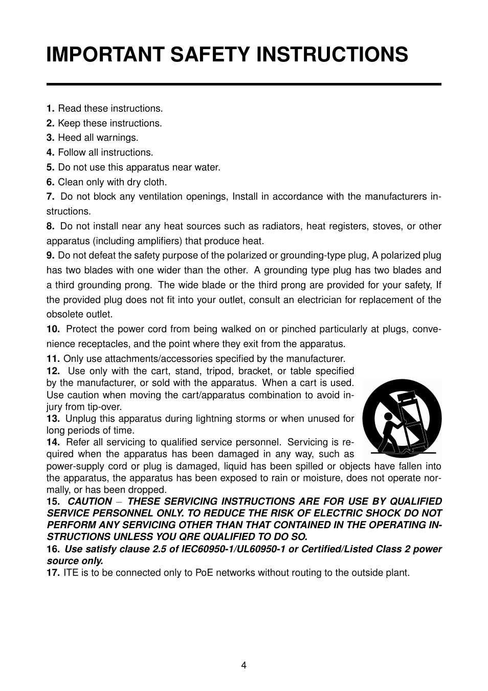 Important safety instructions | Eneo NXD-2030PTZ1080IR User Manual | Page 4 / 96