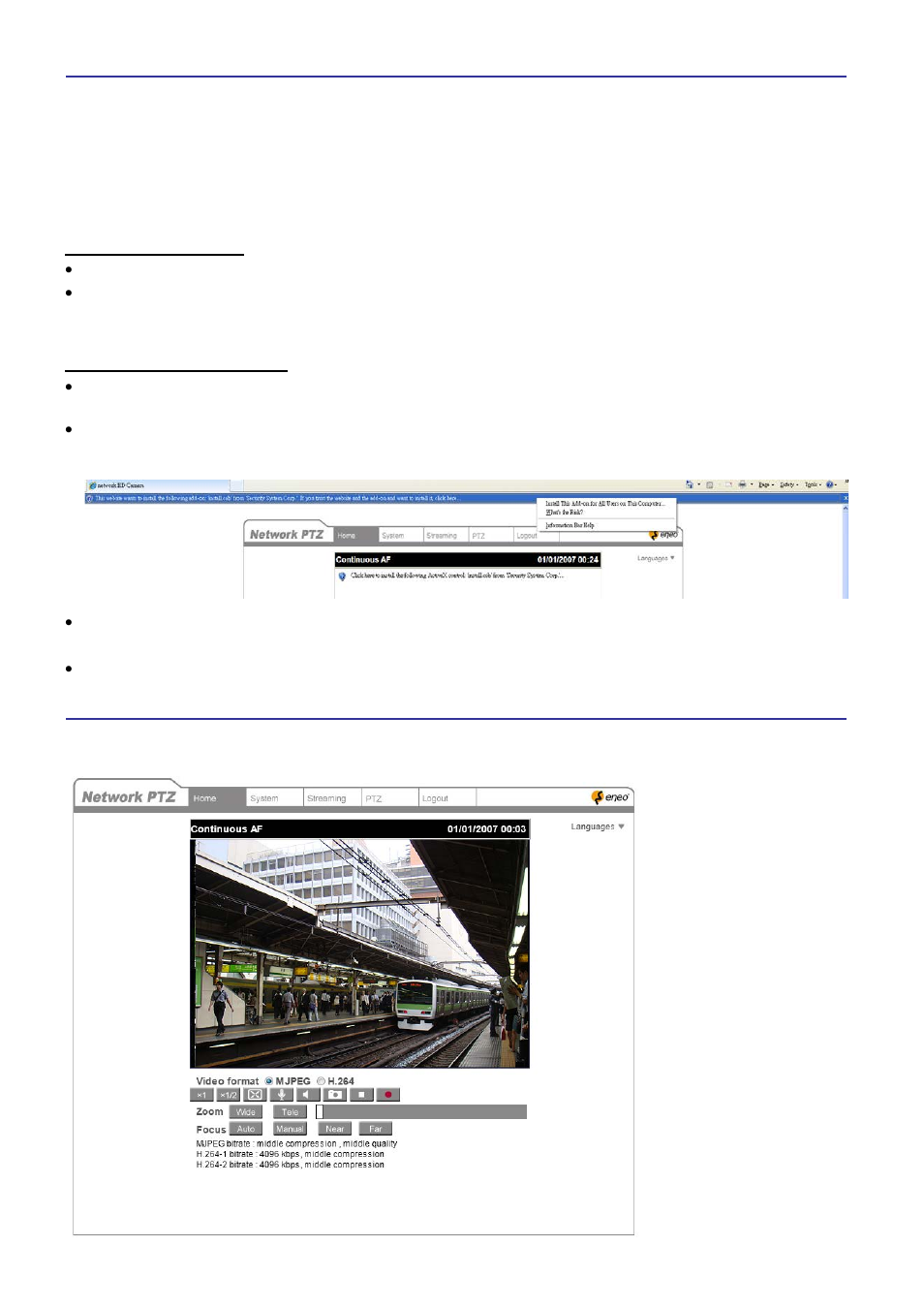 Camera login, Browser-based | Eneo PXD-2030PTZ1080 User Manual | Page 5 / 6