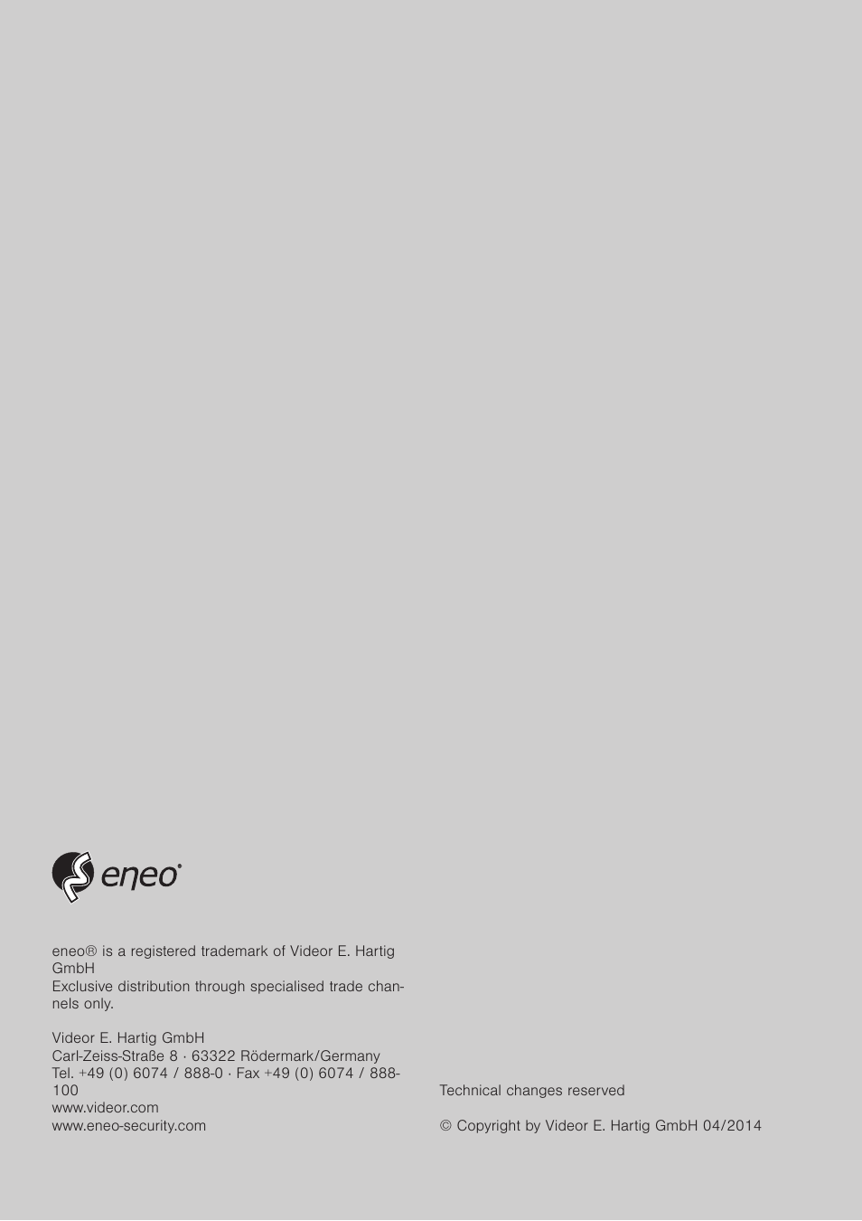 Eneo PXD-2030PTZ1080 User Manual | Page 24 / 24