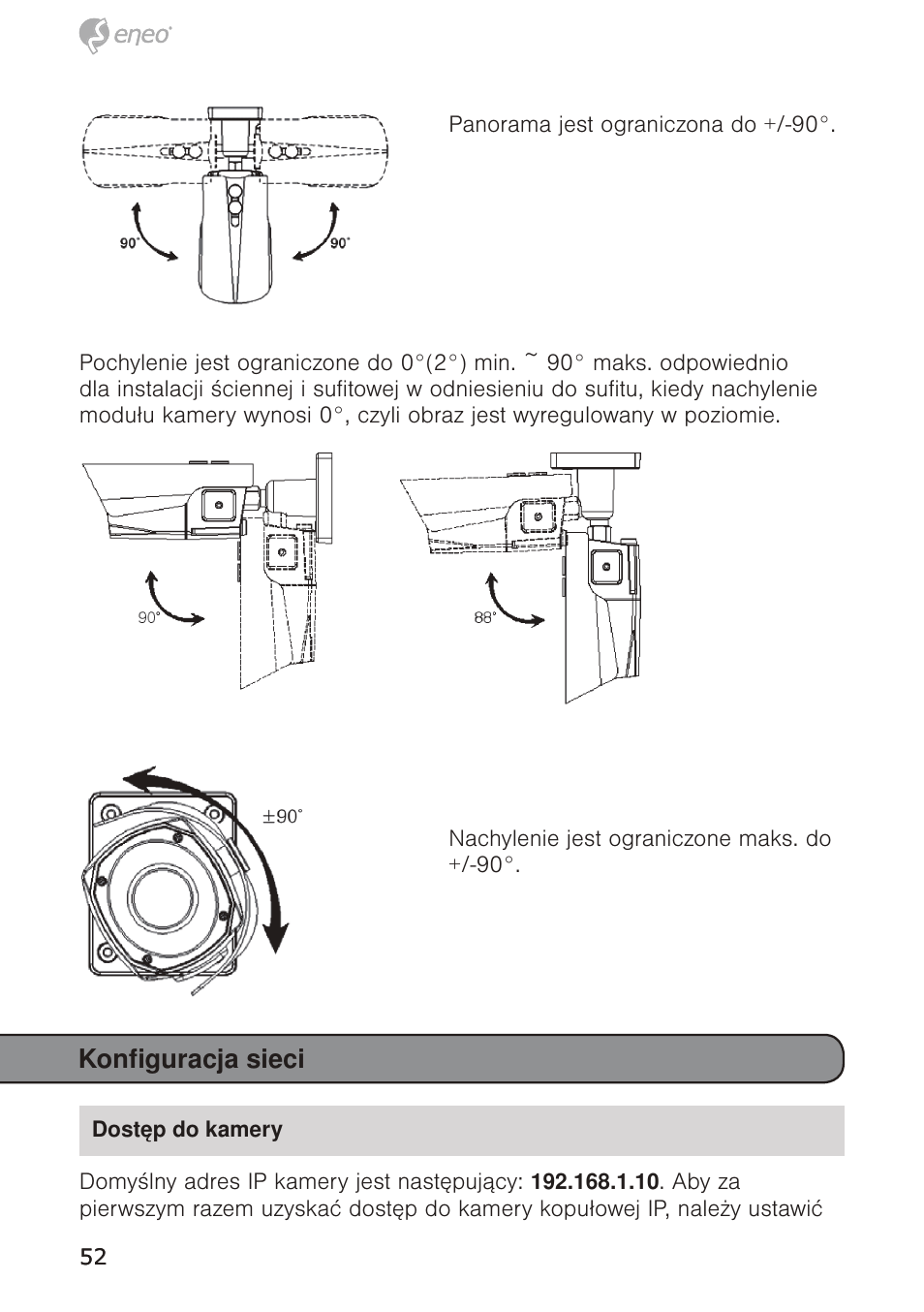 Konfiguracja sieci | Eneo PTB-1125F075 User Manual | Page 52 / 76