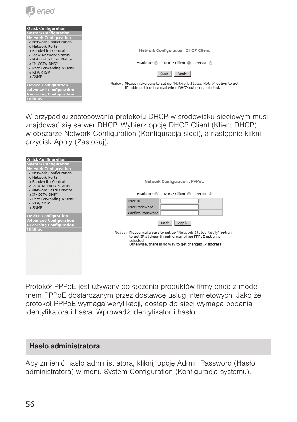 Eneo PTB-1125F075 User Manual | Page 56 / 76