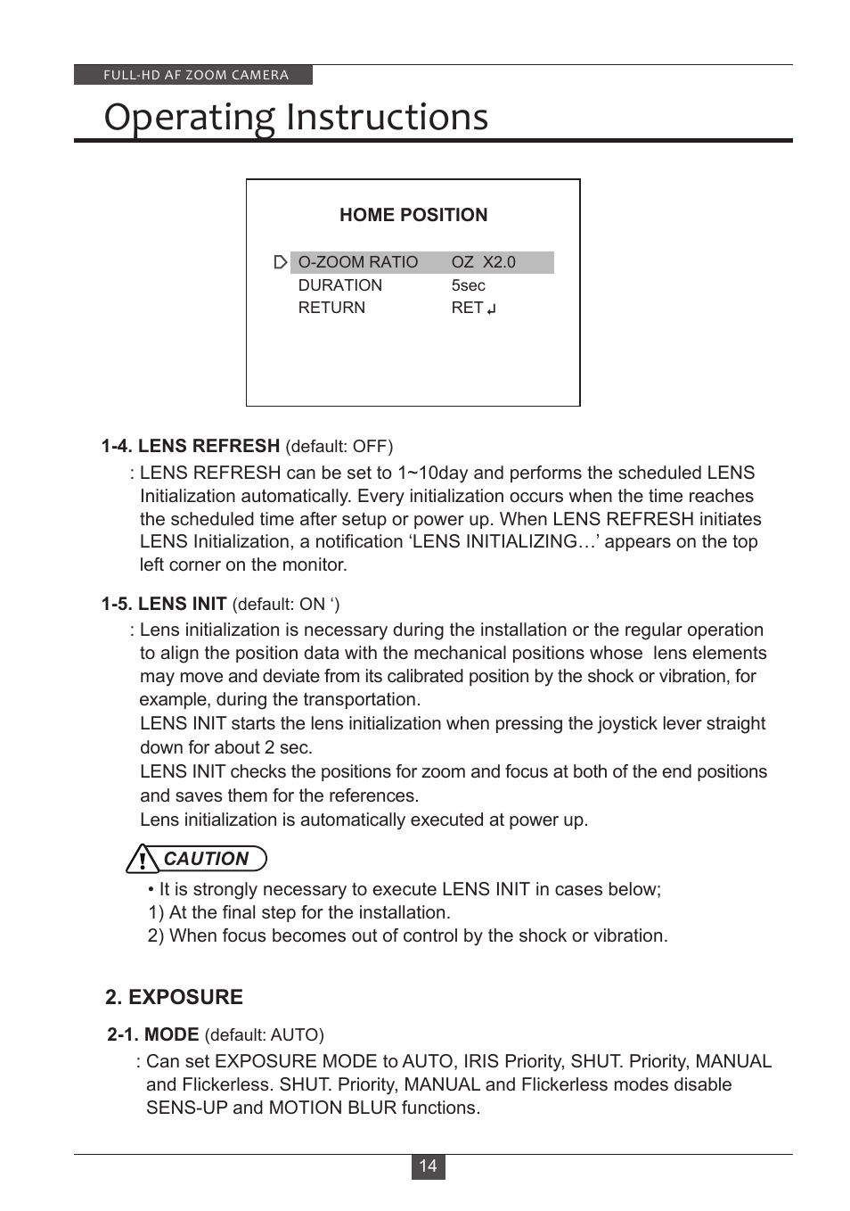 Operating instructions | Eneo HDC-2180Z03 D User Manual | Page 14 / 32
