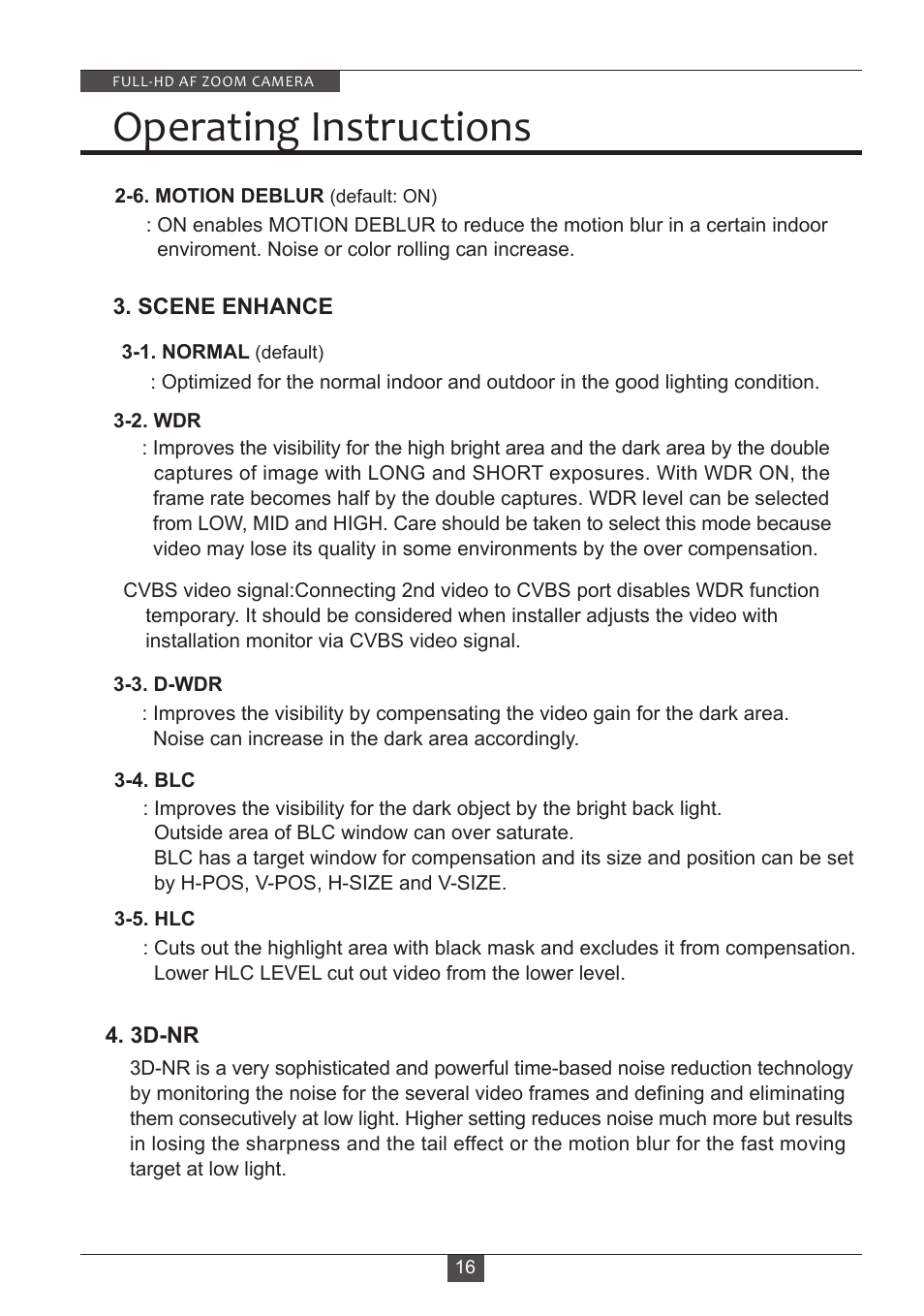 Operating instructions | Eneo HDC-2180Z03 D User Manual | Page 16 / 32