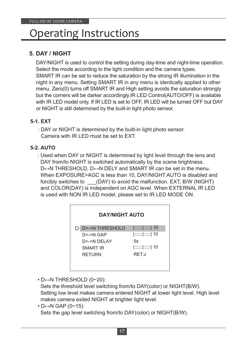 Operating instructions | Eneo HDC-2180Z03 D User Manual | Page 17 / 32