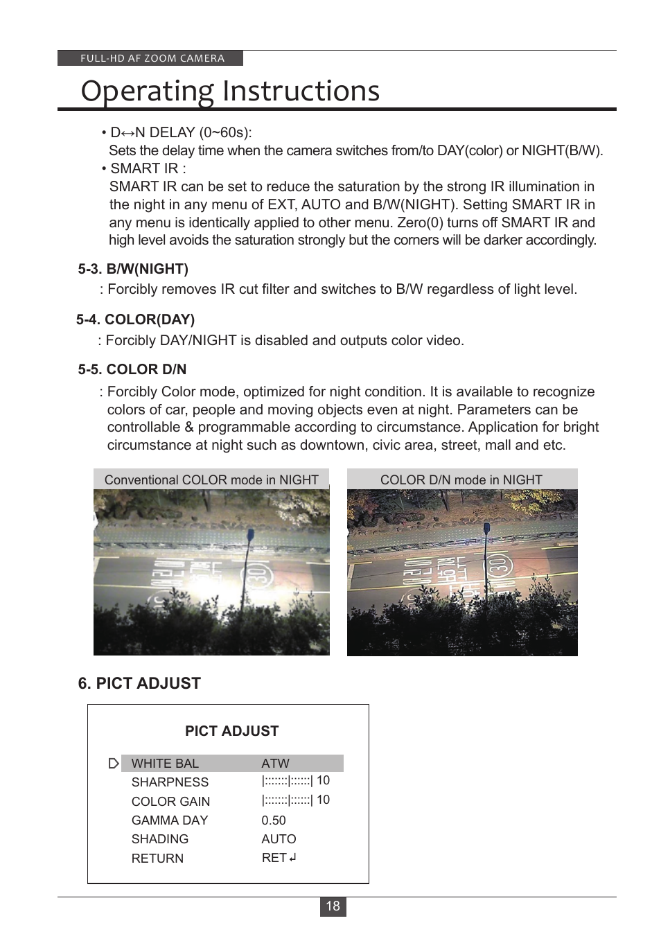 Operating instructions | Eneo HDC-2180Z03 D User Manual | Page 18 / 32