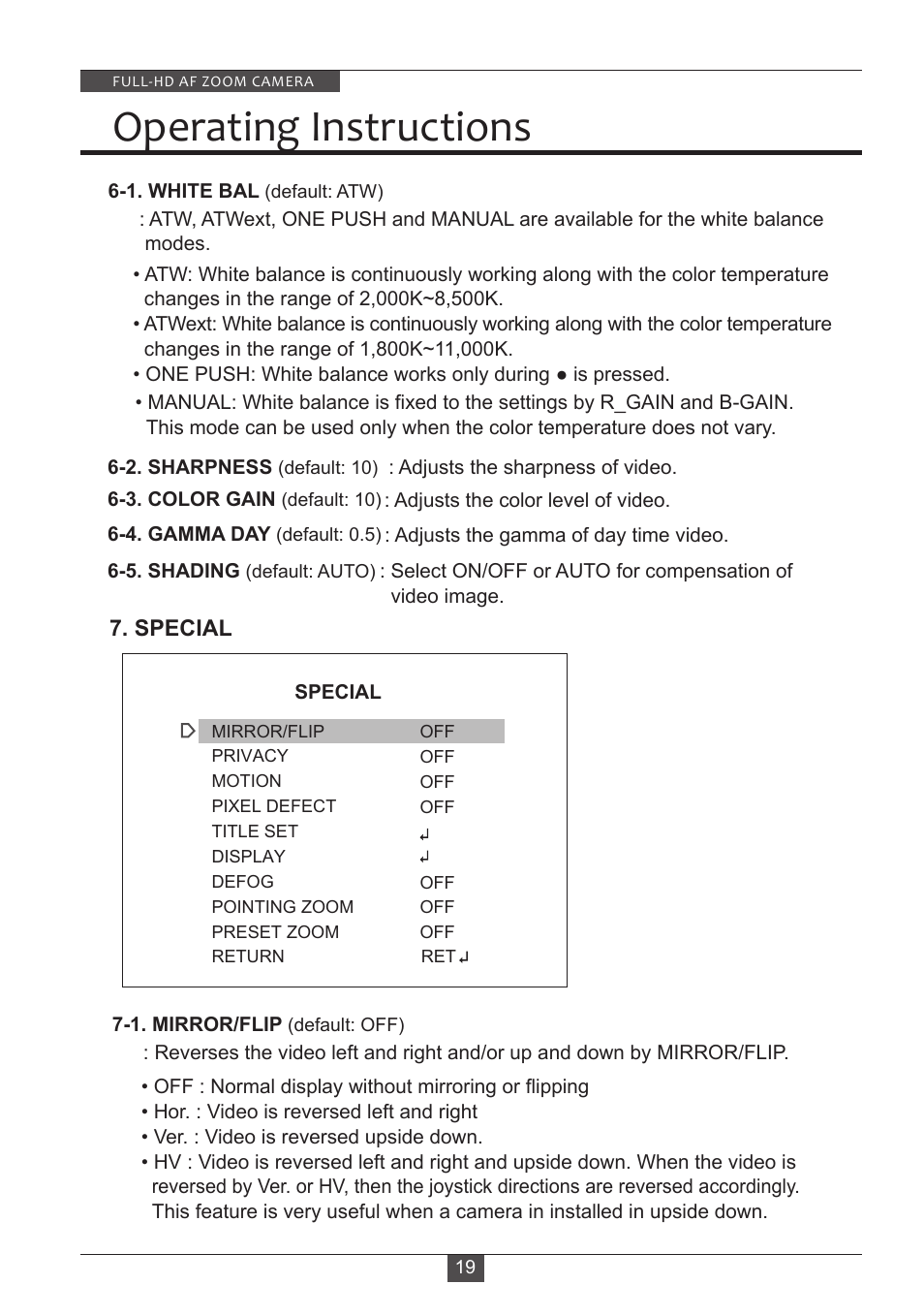 Operating instructions | Eneo HDC-2180Z03 D User Manual | Page 19 / 32