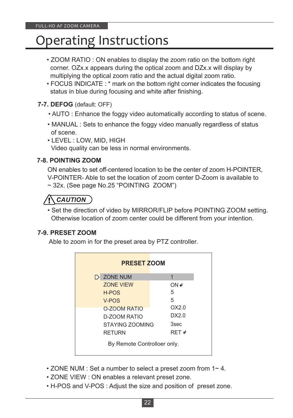 Operating instructions | Eneo HDC-2180Z03 D User Manual | Page 22 / 32