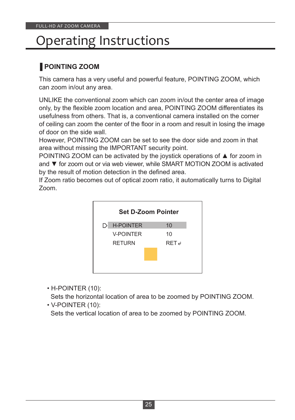 Operating instructions | Eneo HDC-2180Z03 D User Manual | Page 25 / 32