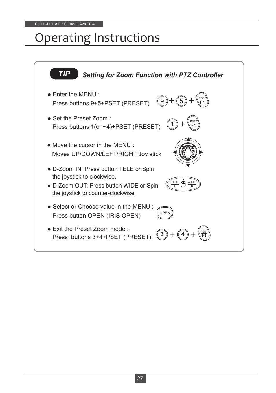 Operating instructions | Eneo HDC-2180Z03 D User Manual | Page 27 / 32