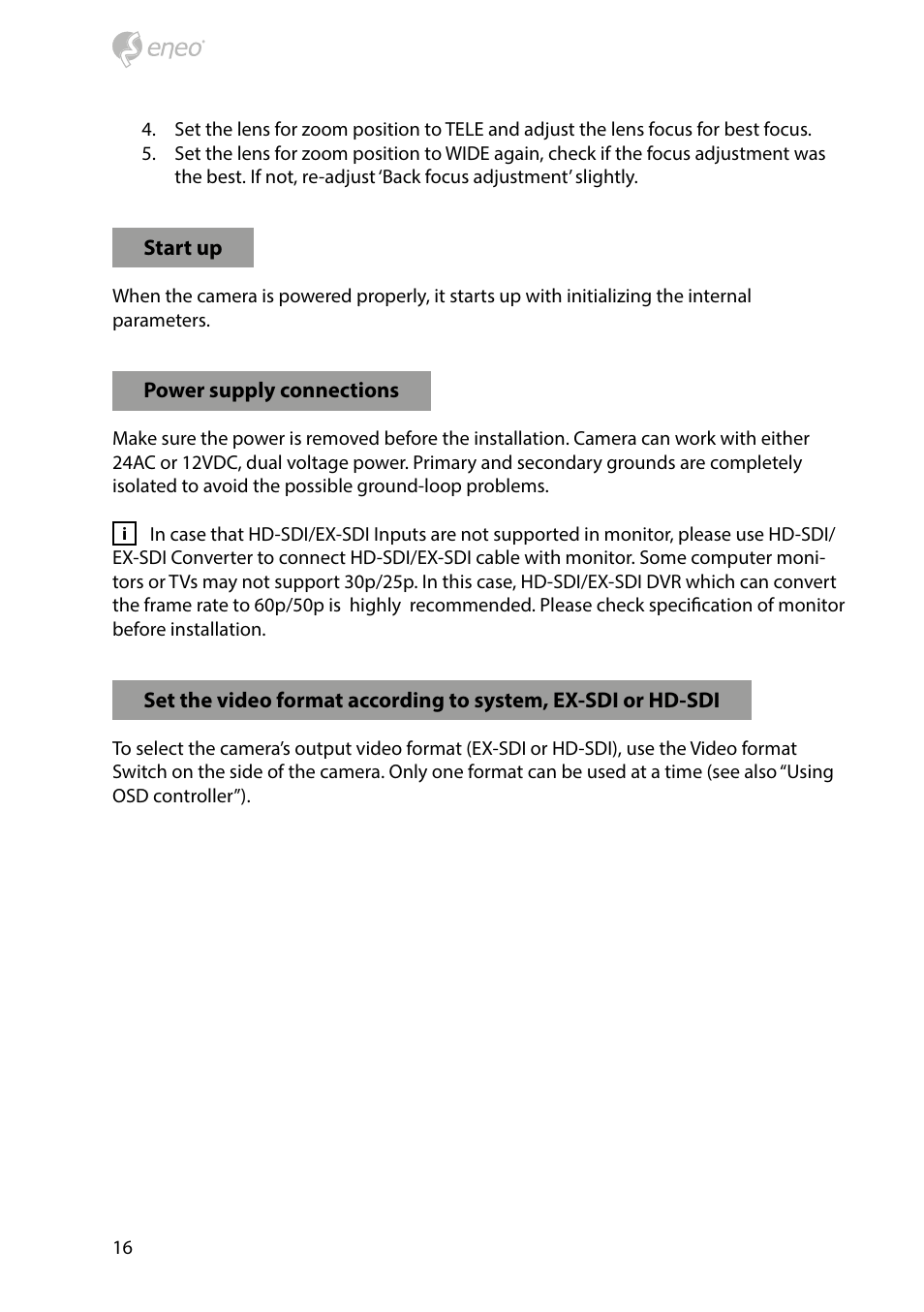Eneo HDC-2080CS D User Manual | Page 16 / 32