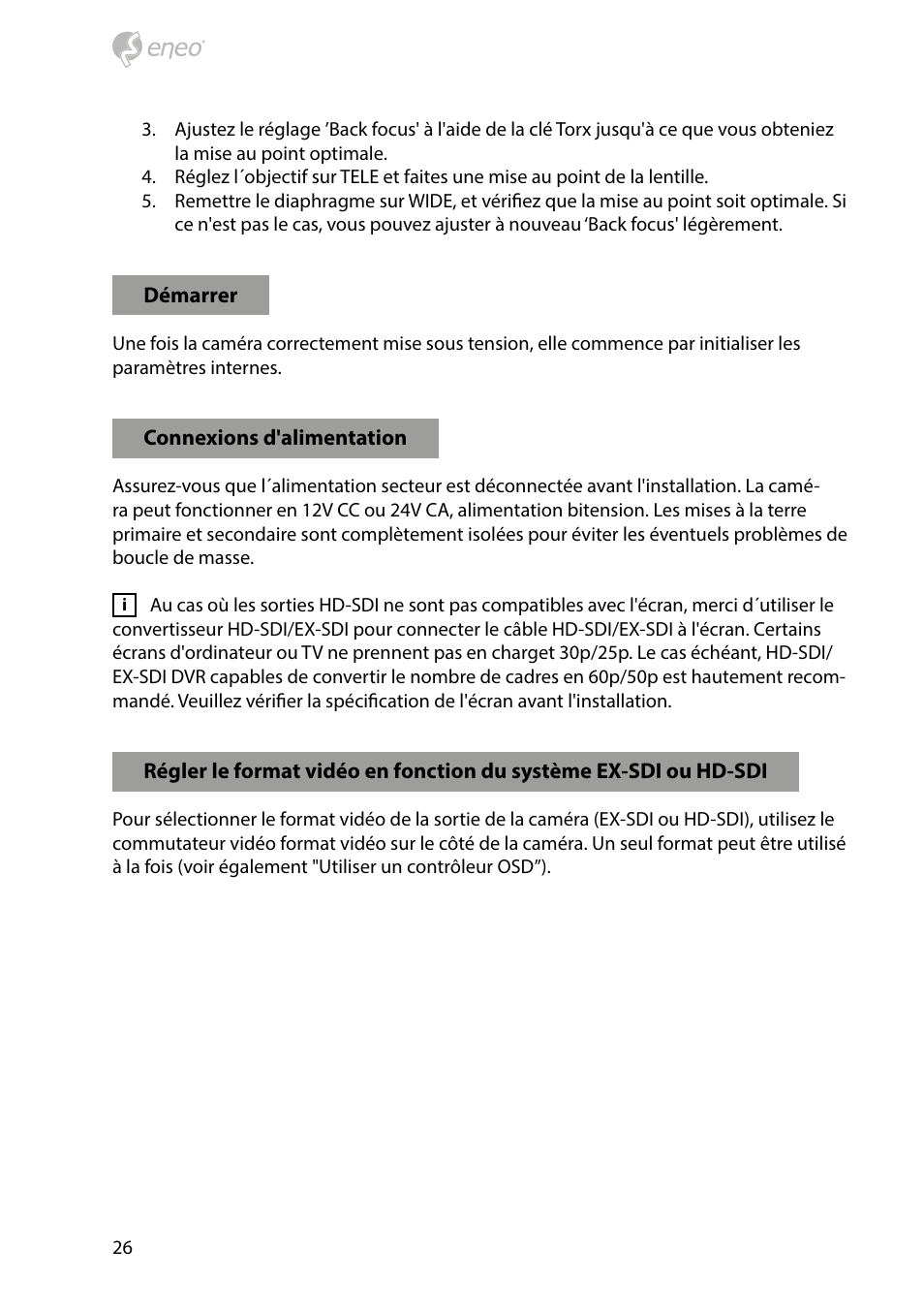 Eneo HDC-2080CS D User Manual | Page 26 / 32