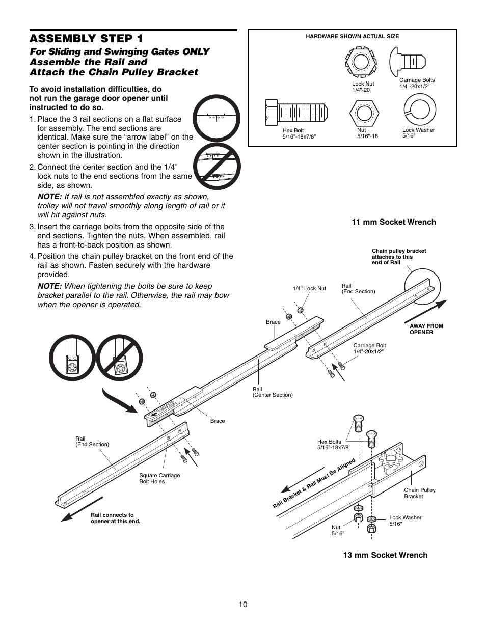 Assembly step 1 | Chamberlain 1215EM FS2 User Manual | Page 10 / 80