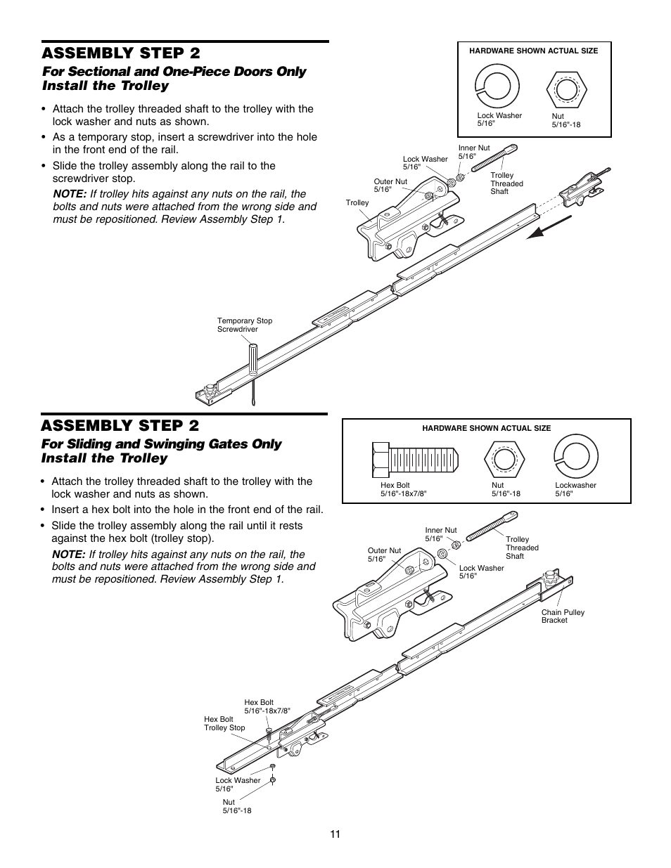 Assembly step 2 | Chamberlain 1215EM FS2 User Manual | Page 11 / 80