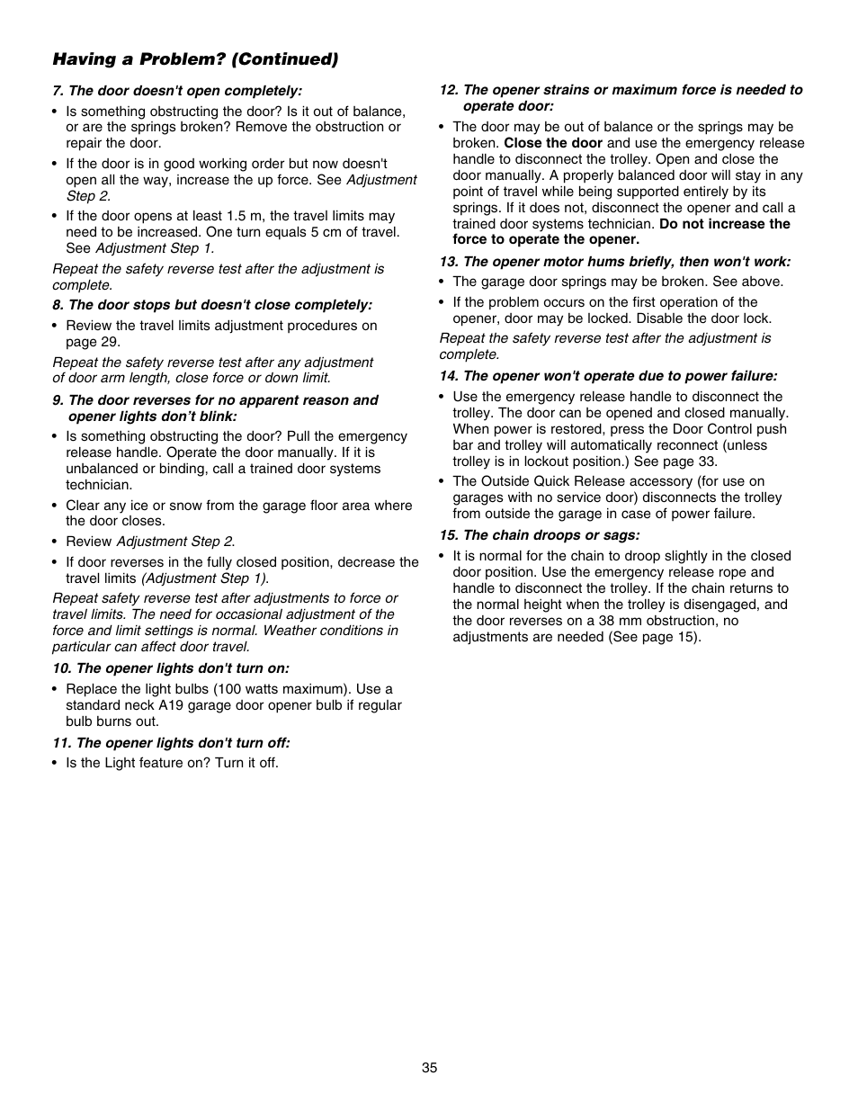 Chamberlain 1215EM FS2 User Manual | Page 35 / 80