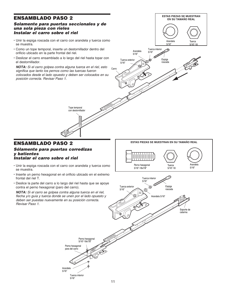 Ensamblado paso 2 | Chamberlain 1215EM FS2 User Manual | Page 51 / 80