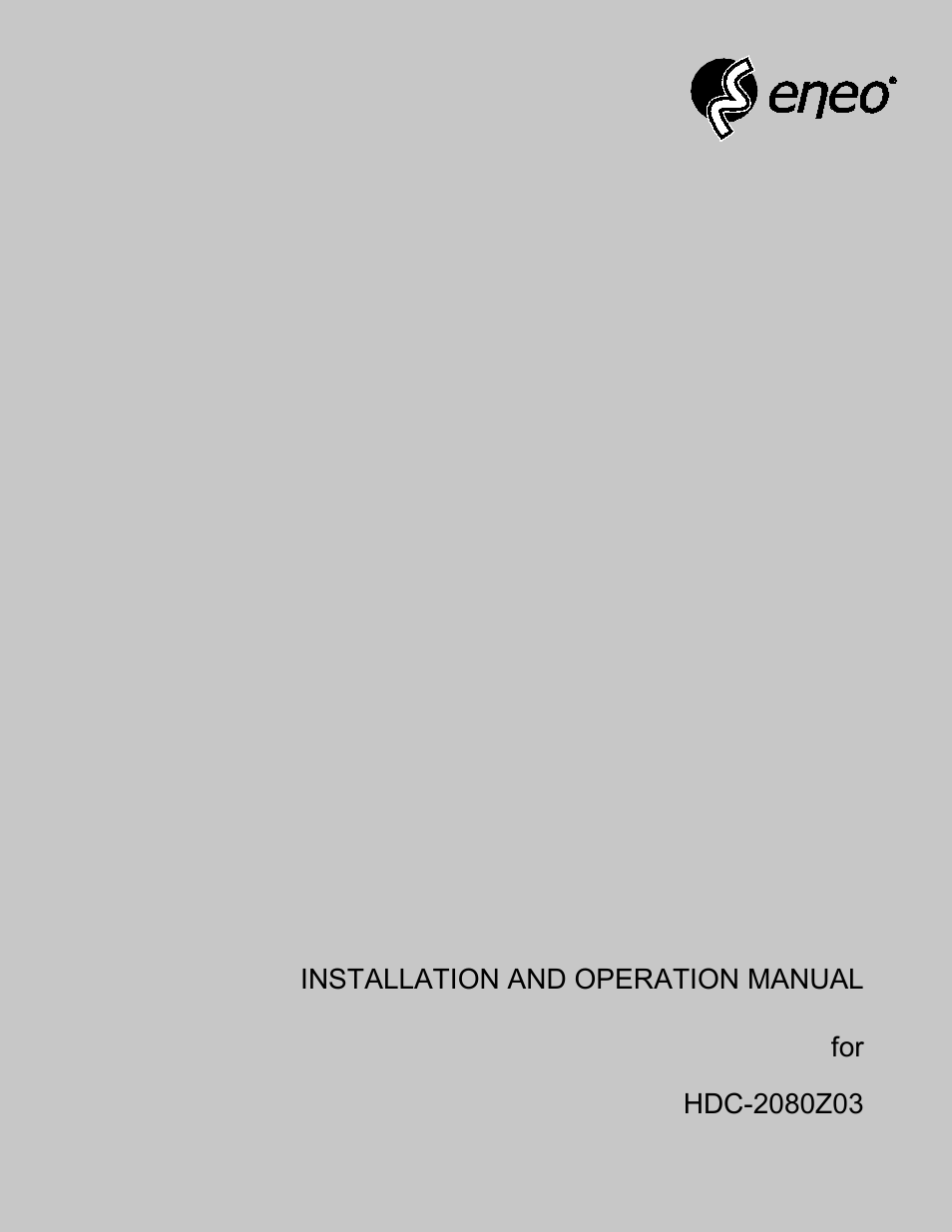 Eneo HDC-2080Z03 User Manual | 20 pages