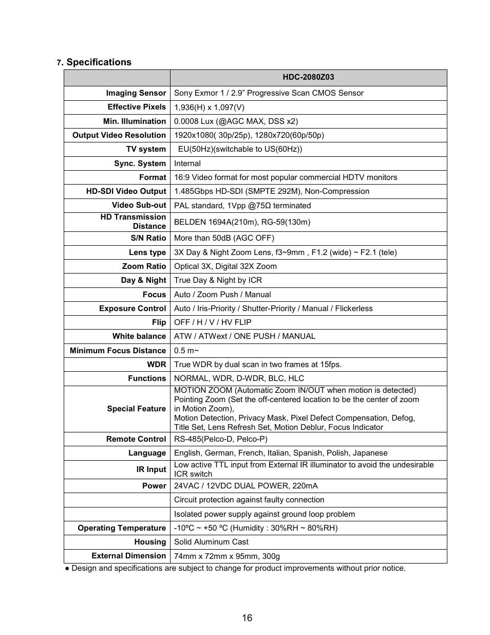 Eneo HDC-2080Z03 User Manual | Page 17 / 20