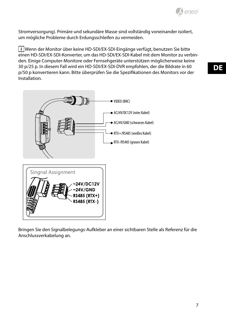 Eneo HDD-2080Z03IR D User Manual | Page 7 / 32