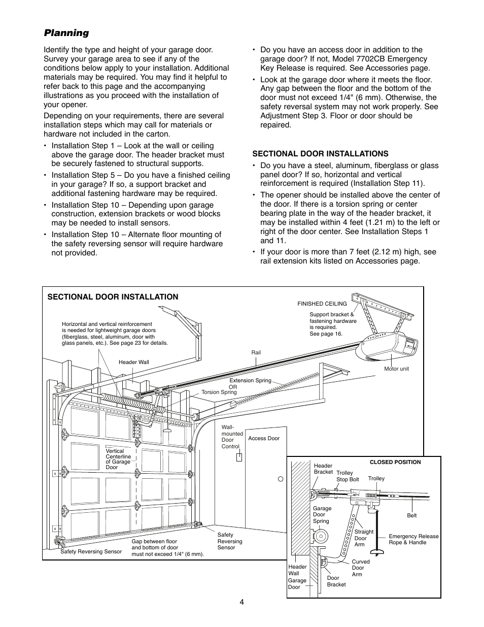 Planning | Chamberlain WD952LD User Manual | Page 4 / 44