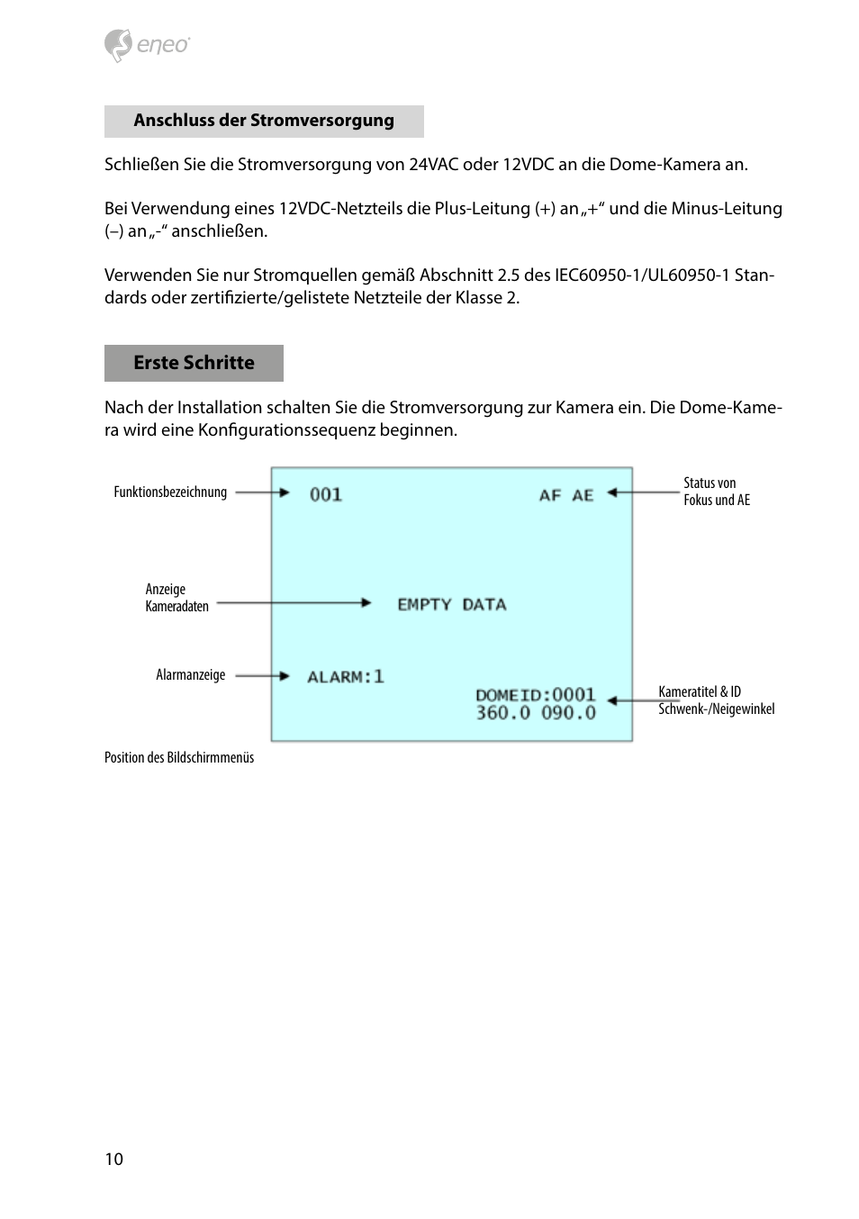 Eneo HDD-2030PTZ1080 User Manual | Page 10 / 36