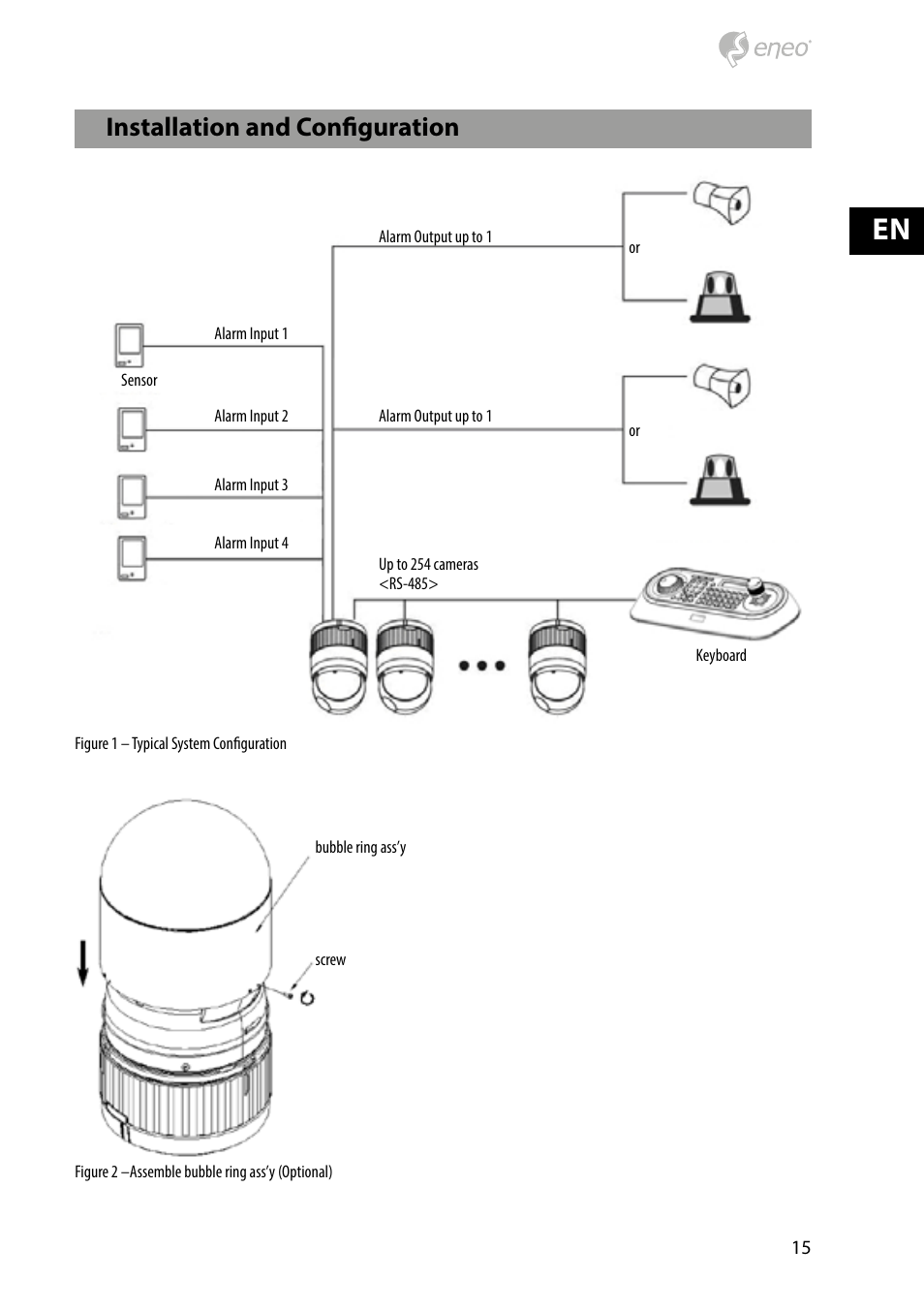 Installation and configuration | Eneo HDD-2030PTZ1080 User Manual | Page 15 / 36
