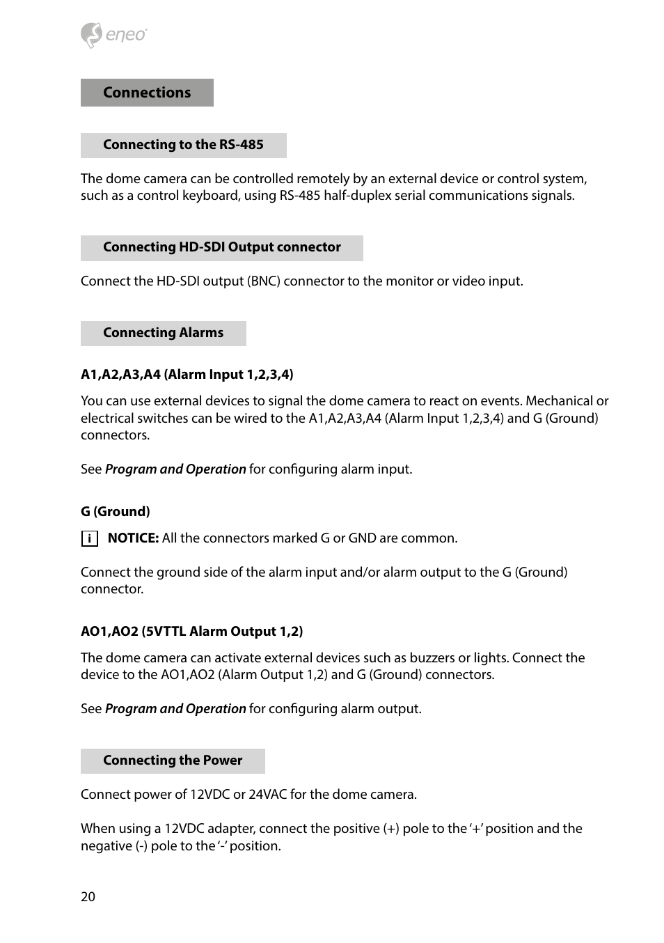 Eneo HDD-2030PTZ1080 User Manual | Page 20 / 36