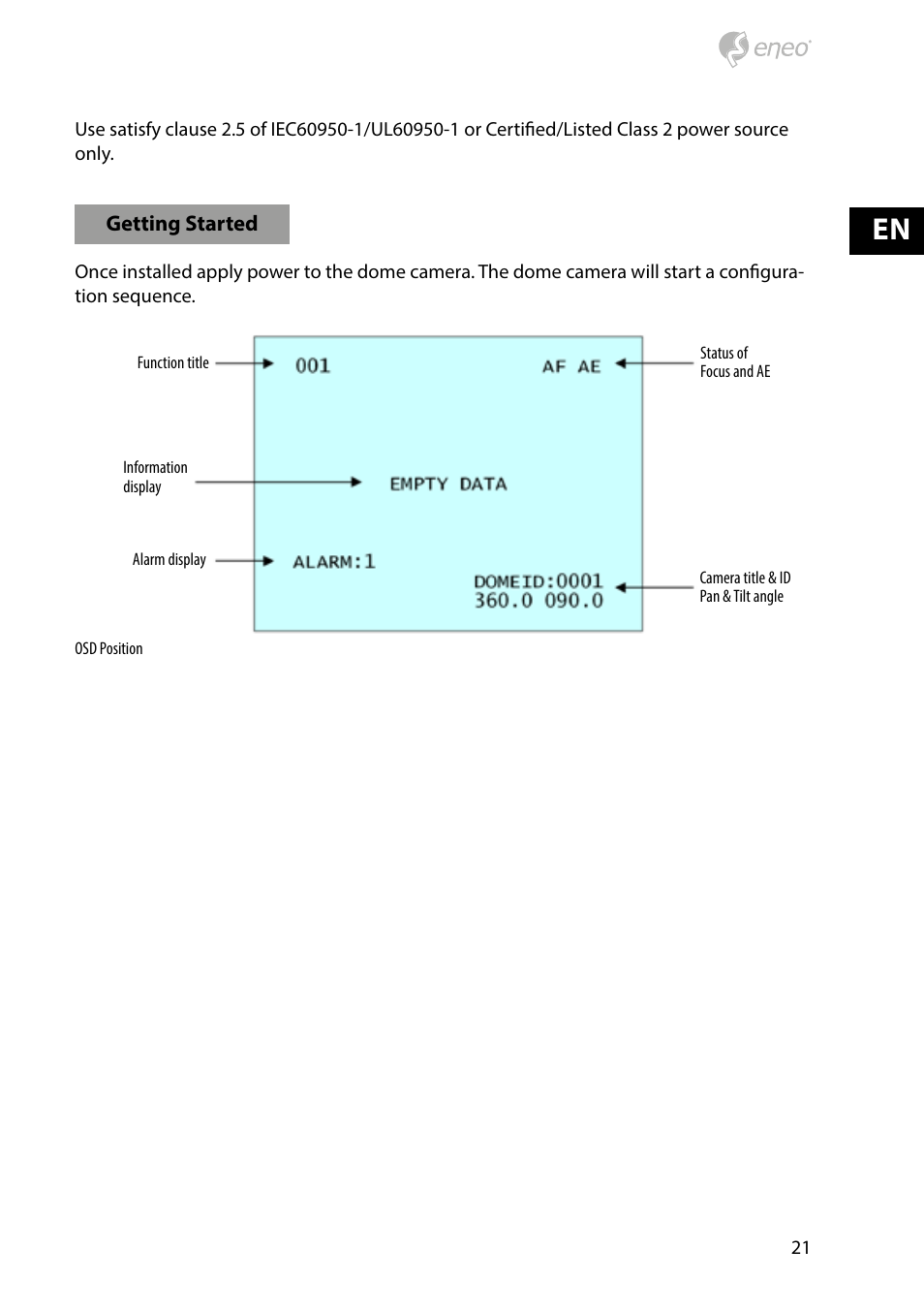 Eneo HDD-2030PTZ1080 User Manual | Page 21 / 36